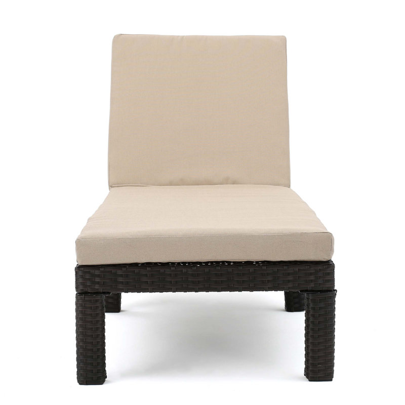 Puerta Kd Chaise Lounge With Cushion, Beige