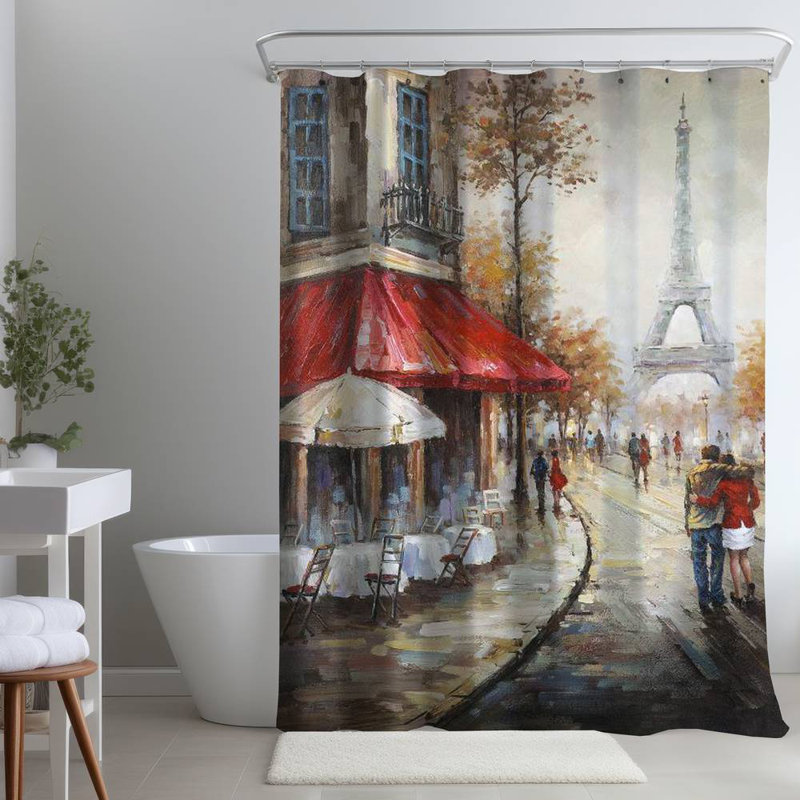 Shower Curtain ST19 – Polyester Shower Curtain, Dye Sublimation Print, 71" W × 74" L