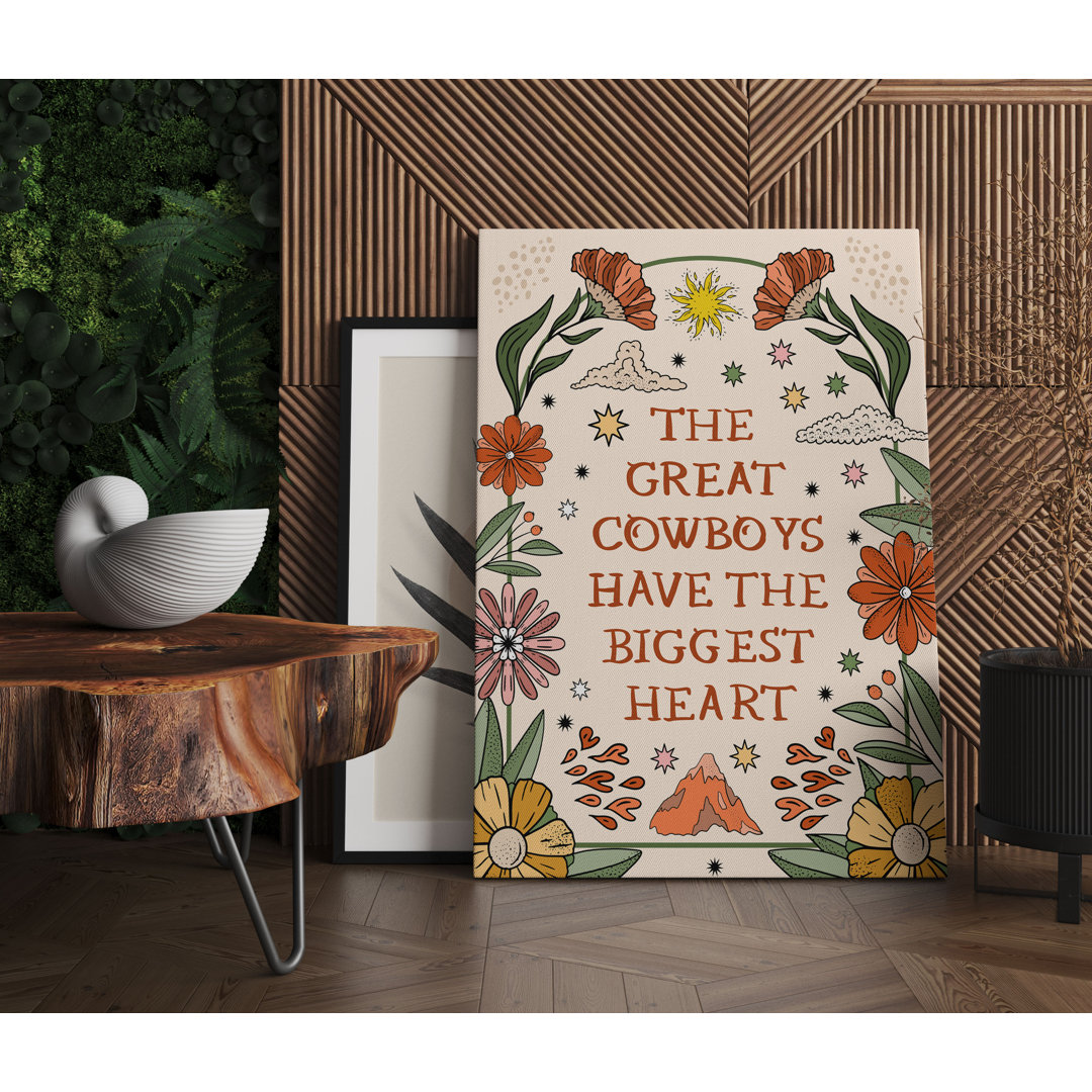 Hippie Art  - The Great Cowboys Als Leinwandbild | Wandbild | Kunstdruck | Fertig Bespannt