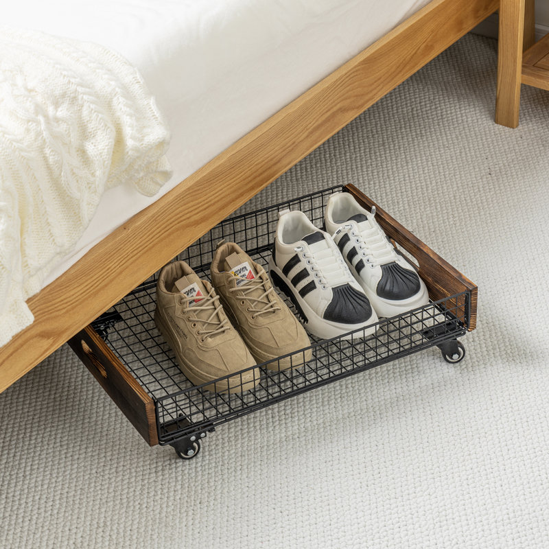 Metal and Solid Wood Underbed Storage