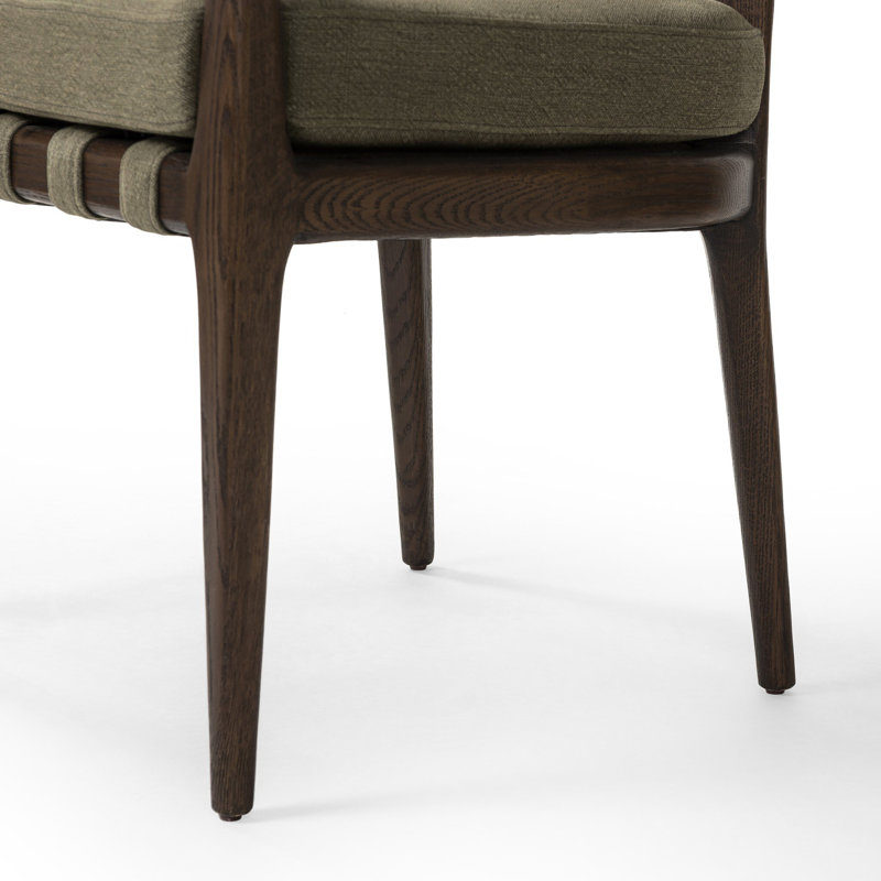 Dane Leather Upholstered Arm Chair, Laken Stone Linen