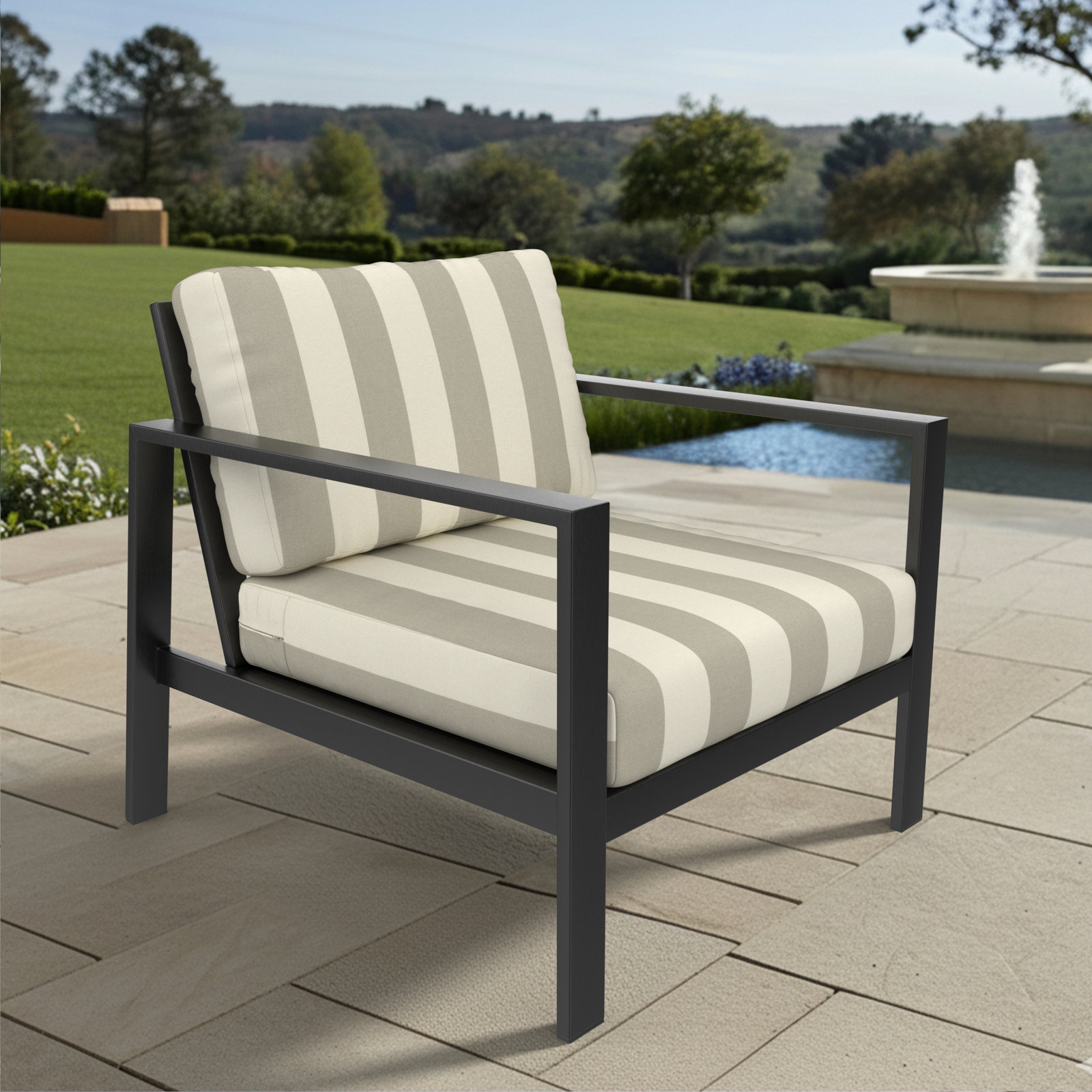 Amala 29" Sunbrella® Seat and Back Cushion, Sunbrella Solana Seagull