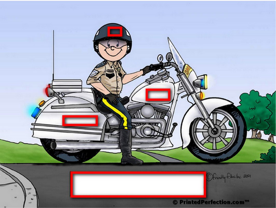 Printed Perfection Personalized Motorcycle Cop - Male Wooden Magnet ...