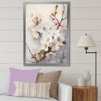 Décoration murale minimalisme beige Cherry Blossom III - fleur de cerisier