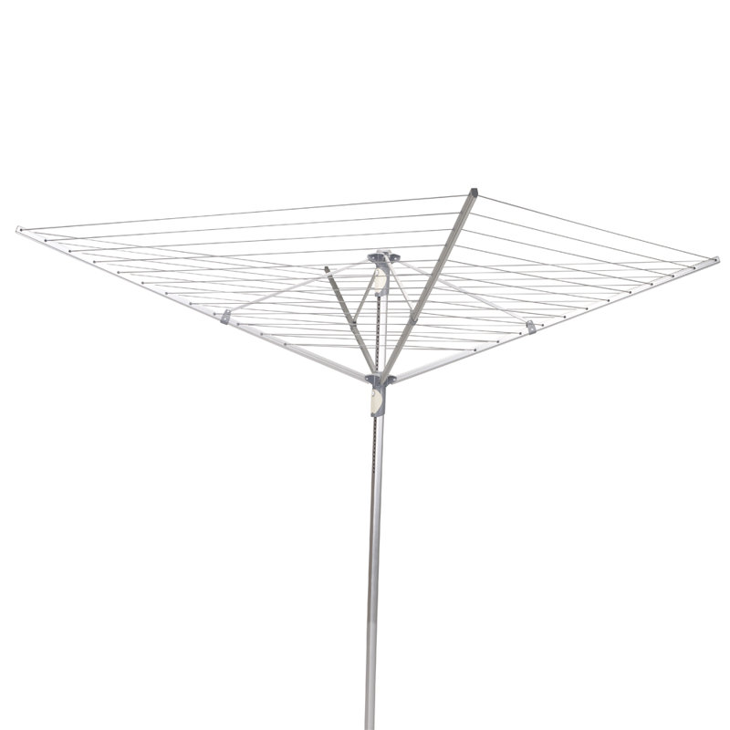 Silver Aluminum Outdoor Umbrella Dryer with 165ft Line