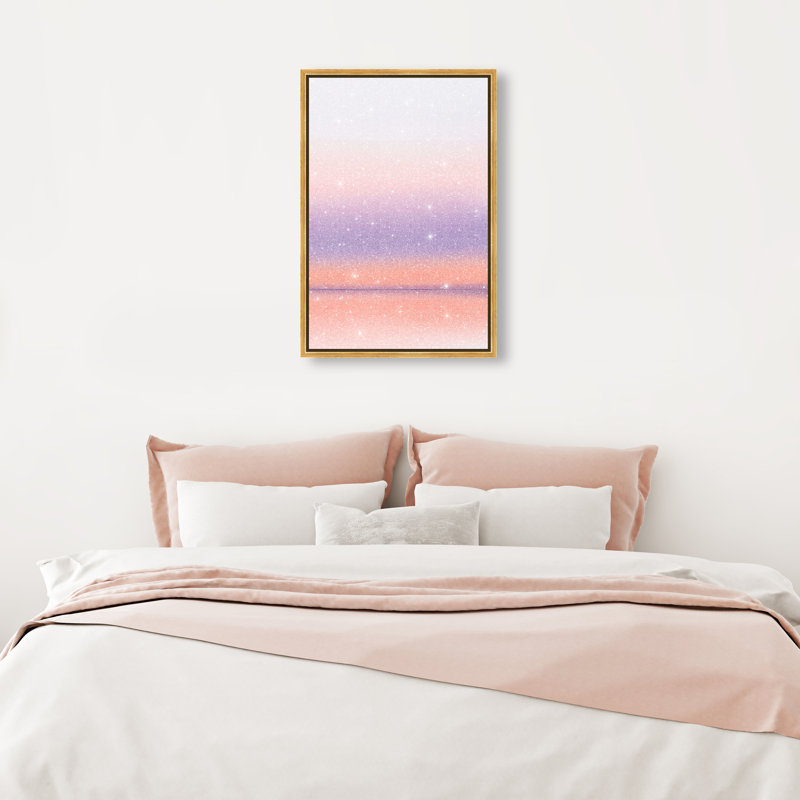 Peach Coastline Print by Oliver Gal, 37"H x 25"W, Gold Floater Frame