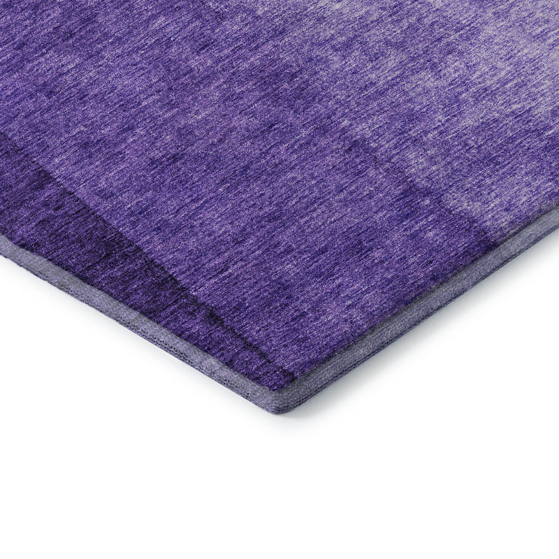 Premium Red and Purple Ombre Washable Synthetic Rug