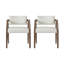 Ensemble de 2 chaises de salle à manger rembourrées confortables, en bois d'hévéa, de style moderne pour la cuisine.-389462412