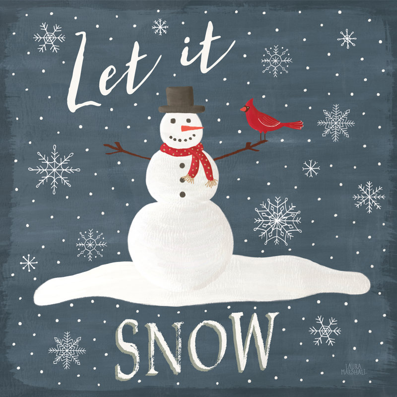 «Christmas Cheer IV Let It Snow», Cadre simple blanc, Oui, H 36 po x l 36 po