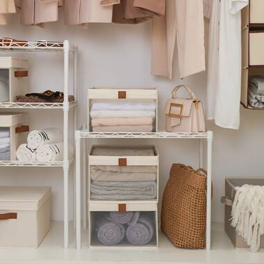 Grove Storage Fabric Bin Ivory California Closets Size: 7.5 H x 14.5 W x 13.5 D