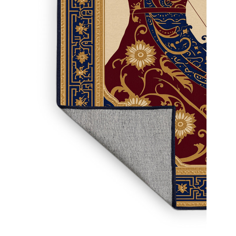 Tapis oriental mauve classique parchemin lavable à la machine Auburndale, 5 x 7