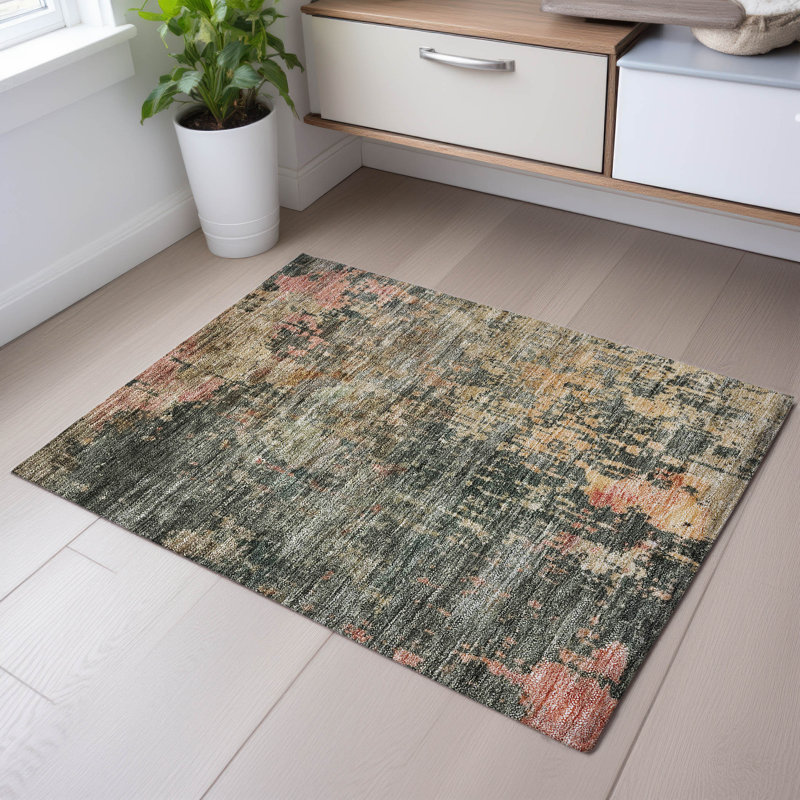 Premium Machine Washable Jessie AMF1214 Abstract Rug, Rectangle 1'8" x 2'6"