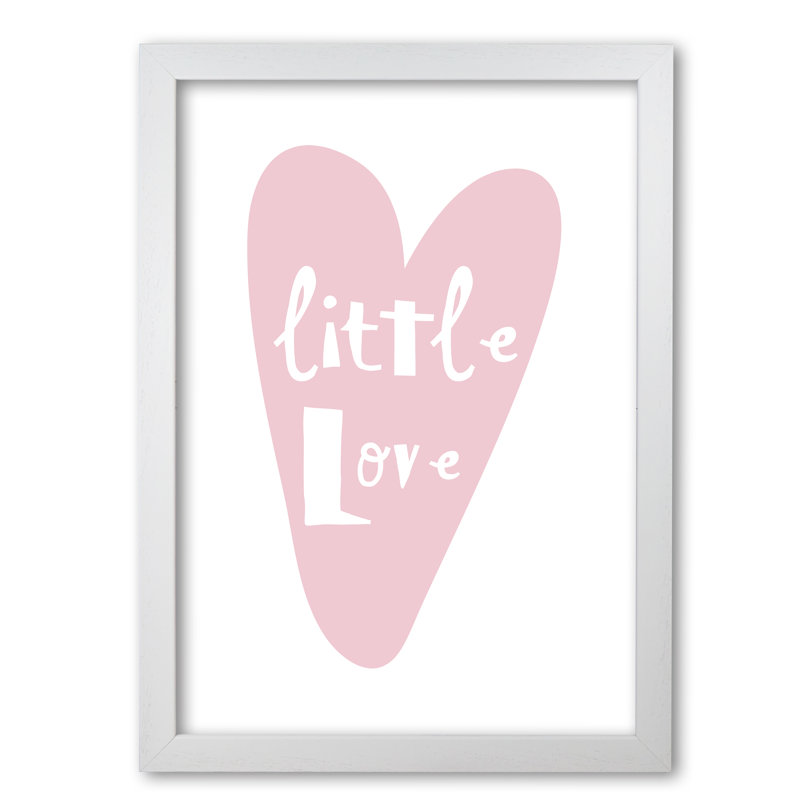 Little Love Heart - Print, 30 cm H x 21 cm W x 5 cm D, White Grain Frame