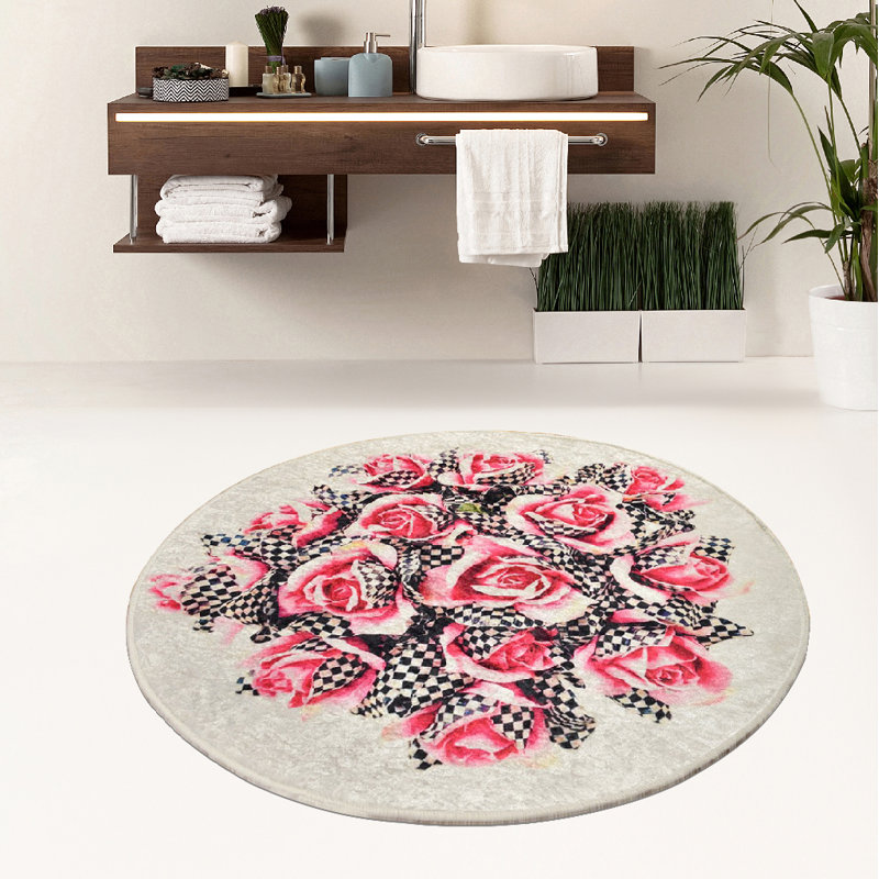Daylin Dallasium Shaggy Pink/White/Black Rug