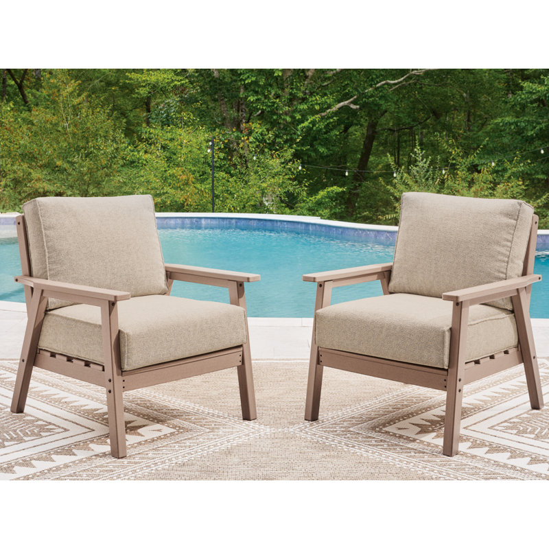 Chaise longue d'extérieur avec coussin Cliff Beach (ensemble de 2)