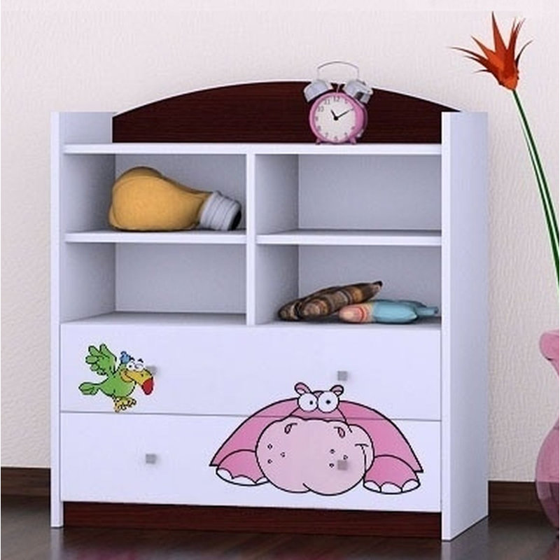 Annalise 96cm H X 86cm W Animals Kids Cube, Wenge