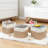 Set Of 6 Cube Storage Bins With Cotton Rope Handles, 11.8 Inch Fabric Organizer Baskets For Cabinets, Closet, Nursery, And Home Organization-383192979