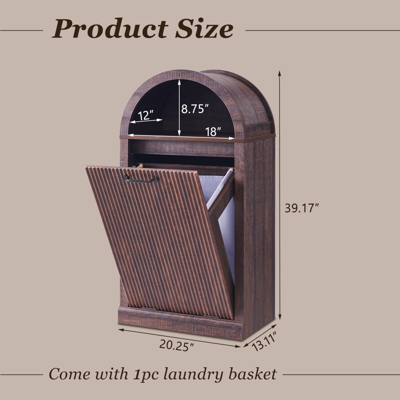 Armoire à poubelle arquée Modern Tilt Out, Brun