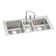 Lustertone 43" L x 22" W Triple Basin Drop-in Kitchen Sink with Faucet Kit