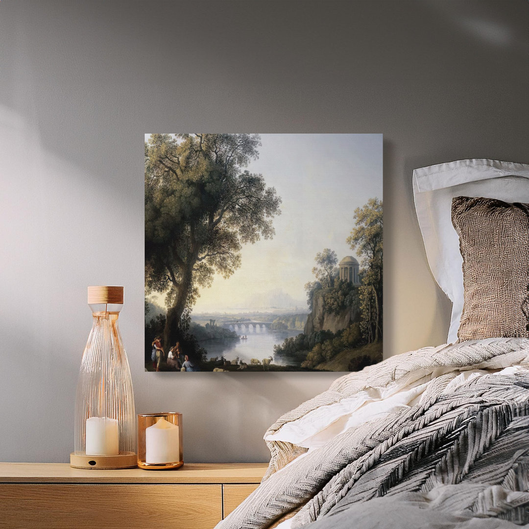 Neoclassical River Landscape Canvas Print