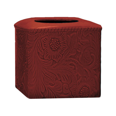 Savannah Ceramic Floral Pattern Western Style Tissue Box Cover -  HiEnd Accents, TB4001-OS-RD