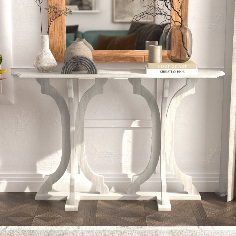 Vesely Saylor 45.9" Solid Wood Console Table, Anti White