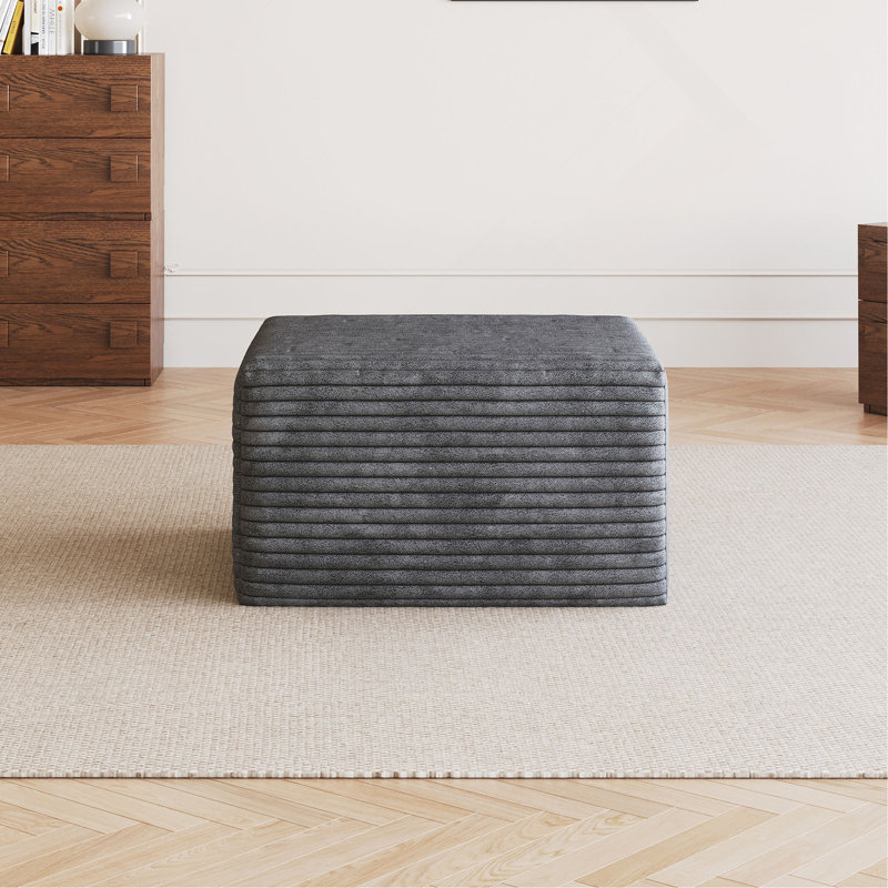 Upholstered Ottoman, Gris foncé