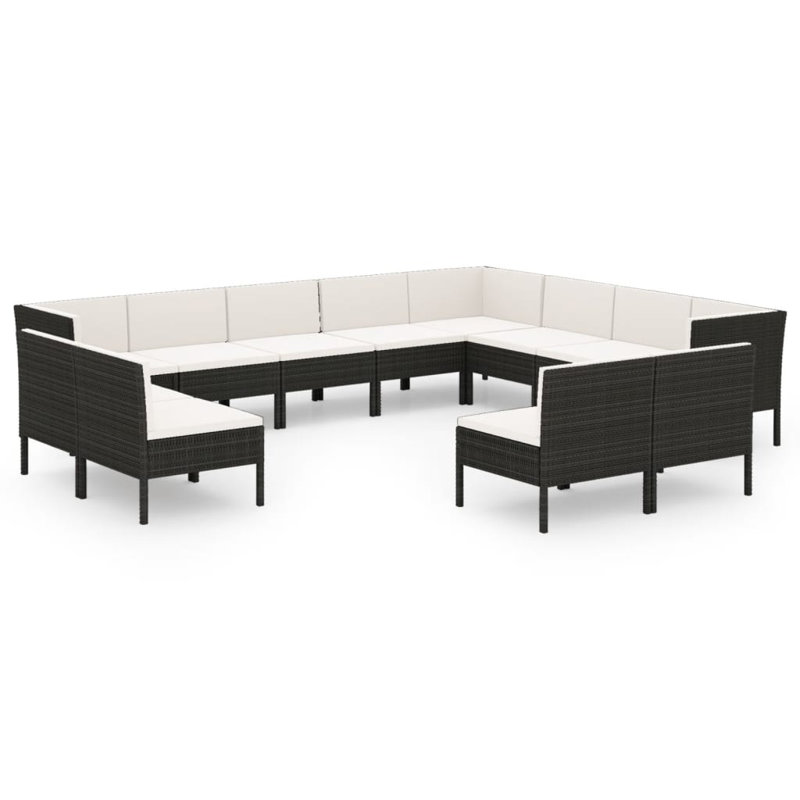 Ensemble de conversation modulaire avec coussins 5 pièces Absa