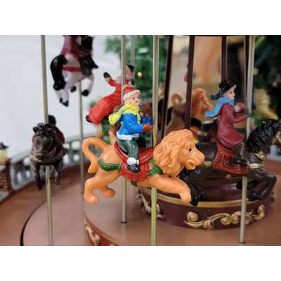 Christmas Carousel Decoration. Animated Christmas Village F07M4-9-W271