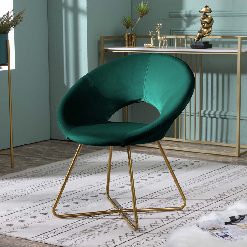 Fauteuil d'appoint en velours, Vert