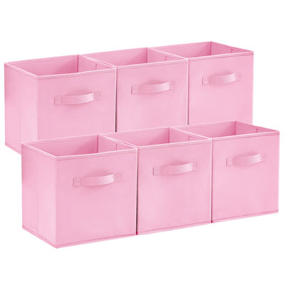 Collapsible Storage Cubes 11 Inch Foldable Fabric Bins Multi-color Organizers Decorative Organizing Baskets For Shelves For Closet, Utility Room, Storage Room Set Of 6 