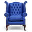 Upholstered Full Grain Leather Wingback Chair