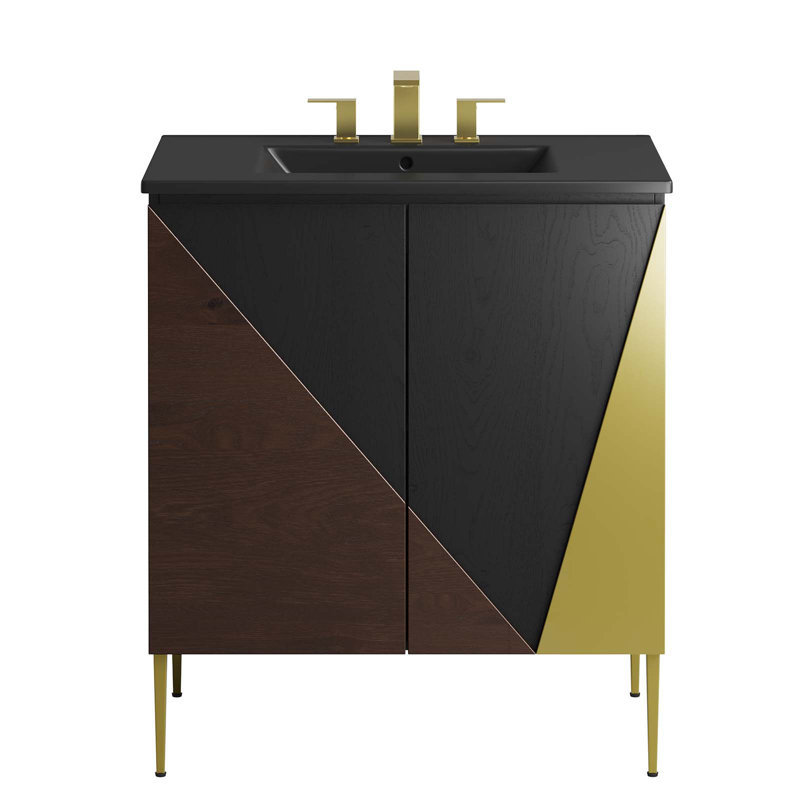 Meuble-lavabo sur pied simple Alchimist de Modway, Noir, 30"