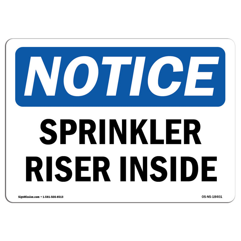 Sprinkler Riser Inside Sign