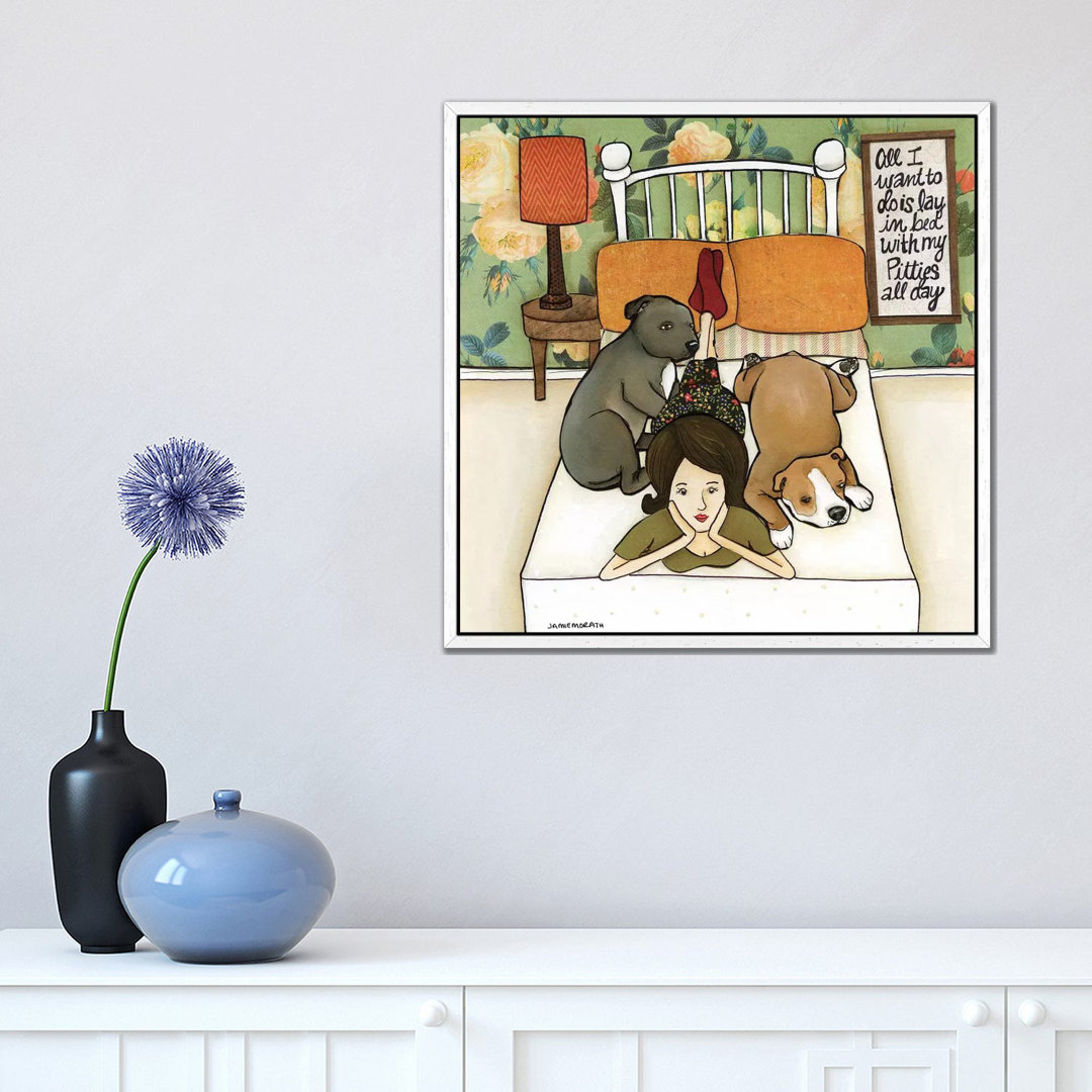Pitties All Day by Jamie Morath - Print on Canvas