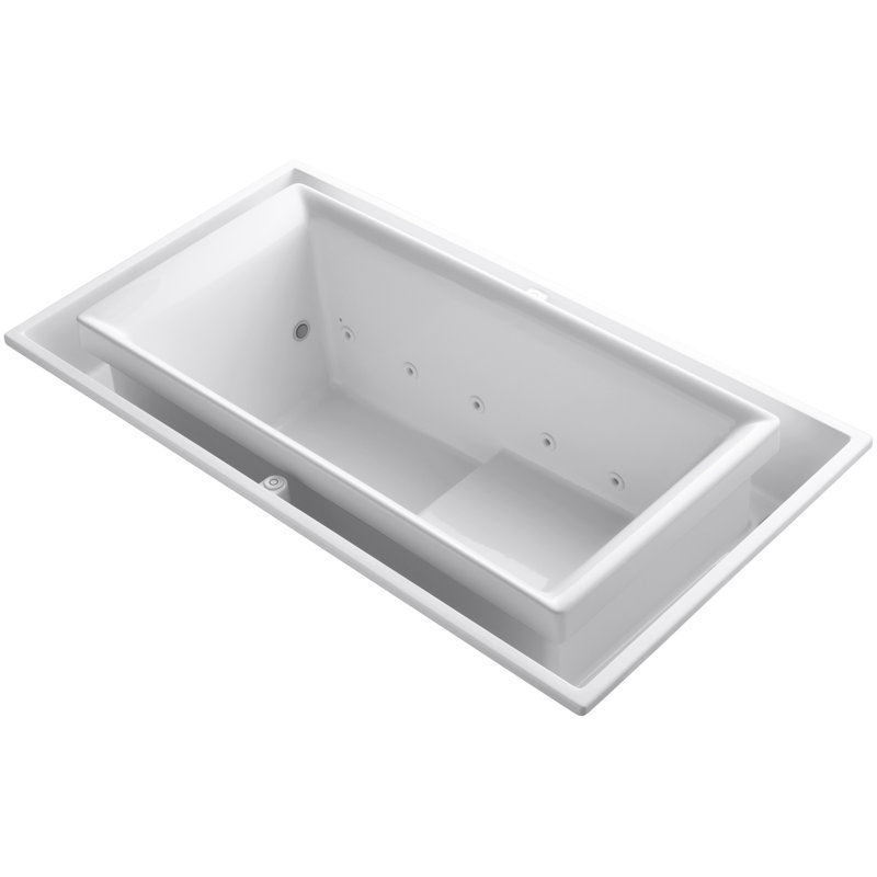 Sok® Drop-In Effervescence Bath with Chromatherapy and Right-Hand Drain, White
