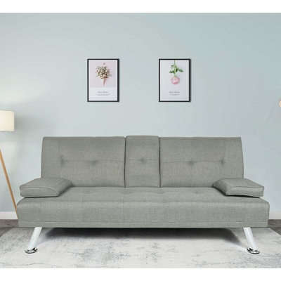 Futon canapé-lit en tissu Brayonna