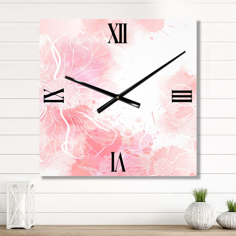 Horloge murale fleurs abstraites I, Moyen