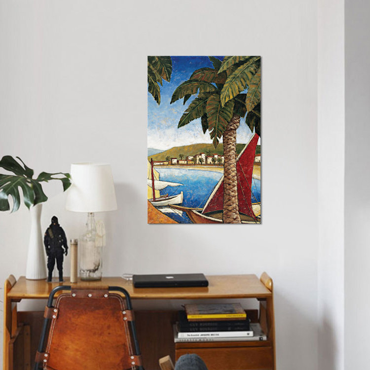 «Côte d'azur II», reproduction d'art sur toile tendue, H 18 po x l 12 po x P 1,5 po, Toile tendue, Pas de tapis