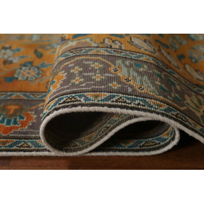Tapis de couloir unique en laine noué à la main de style années 1970 de 2 pi 7 po x 10 pi 1 po brun Janesville