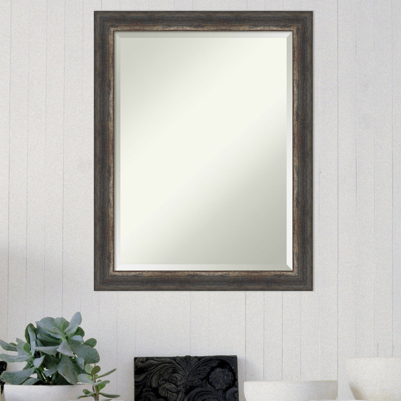 Miroir mural de salle de bain Roulston, Gris anthracite, 27,5 po x 21,5 po