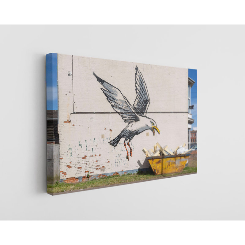 Impression sur toile Banksy Swooping Seagull Street, H 30 po x l 45 po