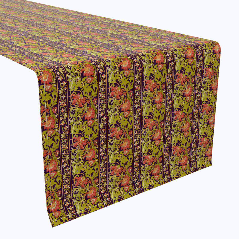 Table Runner, 100% Cotton, Floral 6, 108" x 16"