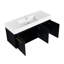 Lavabo de salle de bain 48 po. Finition châtaignier noir, lavabo en résine épaisse, charnières antibruit, meuble-lavabo en contreplaqué, couleur 48 po, assemblage silencieux