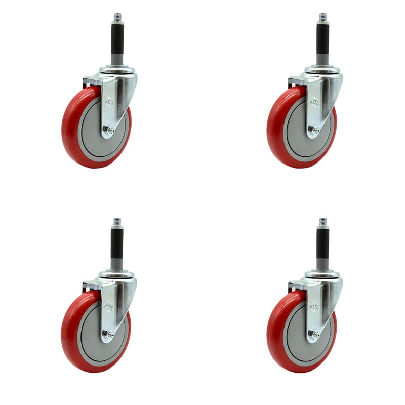 Polyurethane Expanding Caster, Red