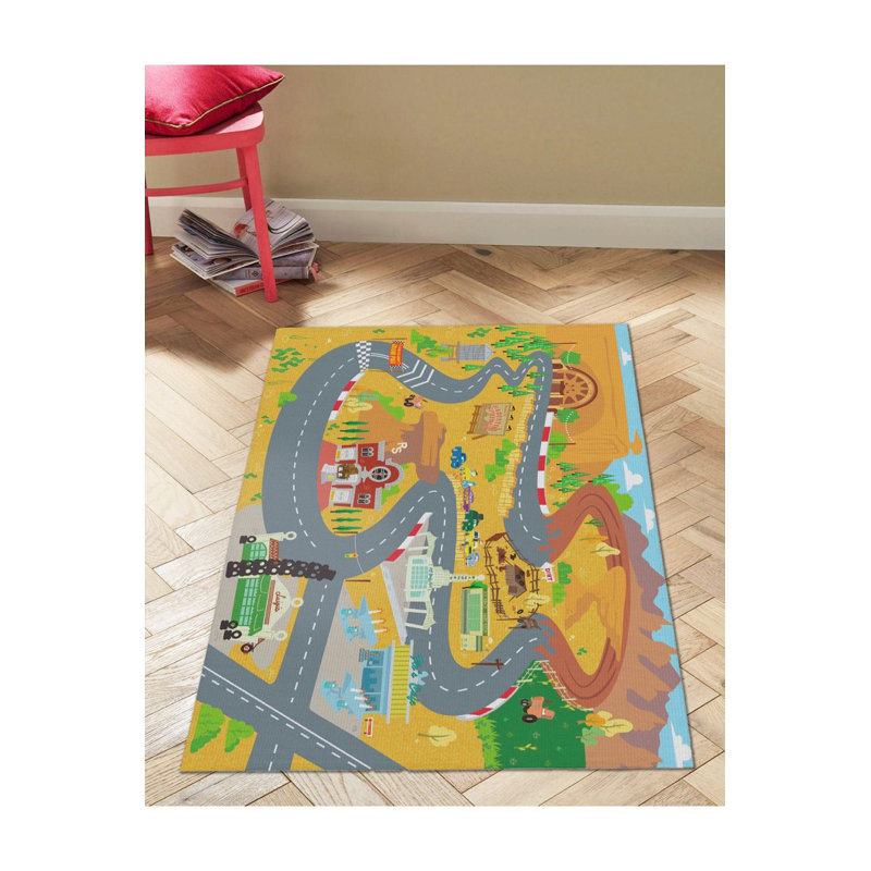 Tapis lavable à la machine pour chambre d'enfant, Tapis de couloir 2 pi 6 po x 9 pi 10 po inclus