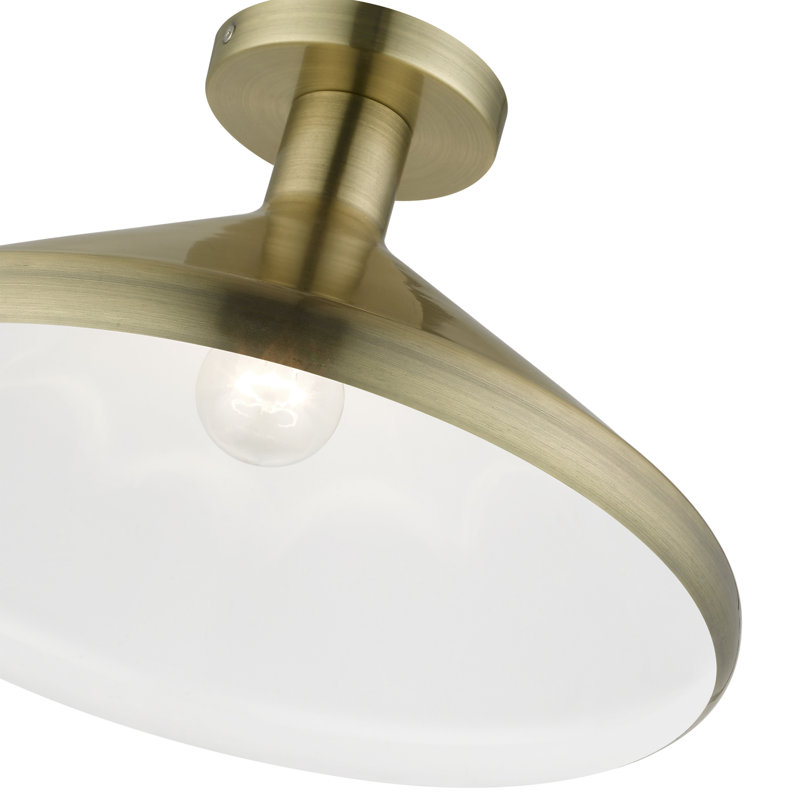 Fieldbrook Semi Flush Mount, Antique Brass