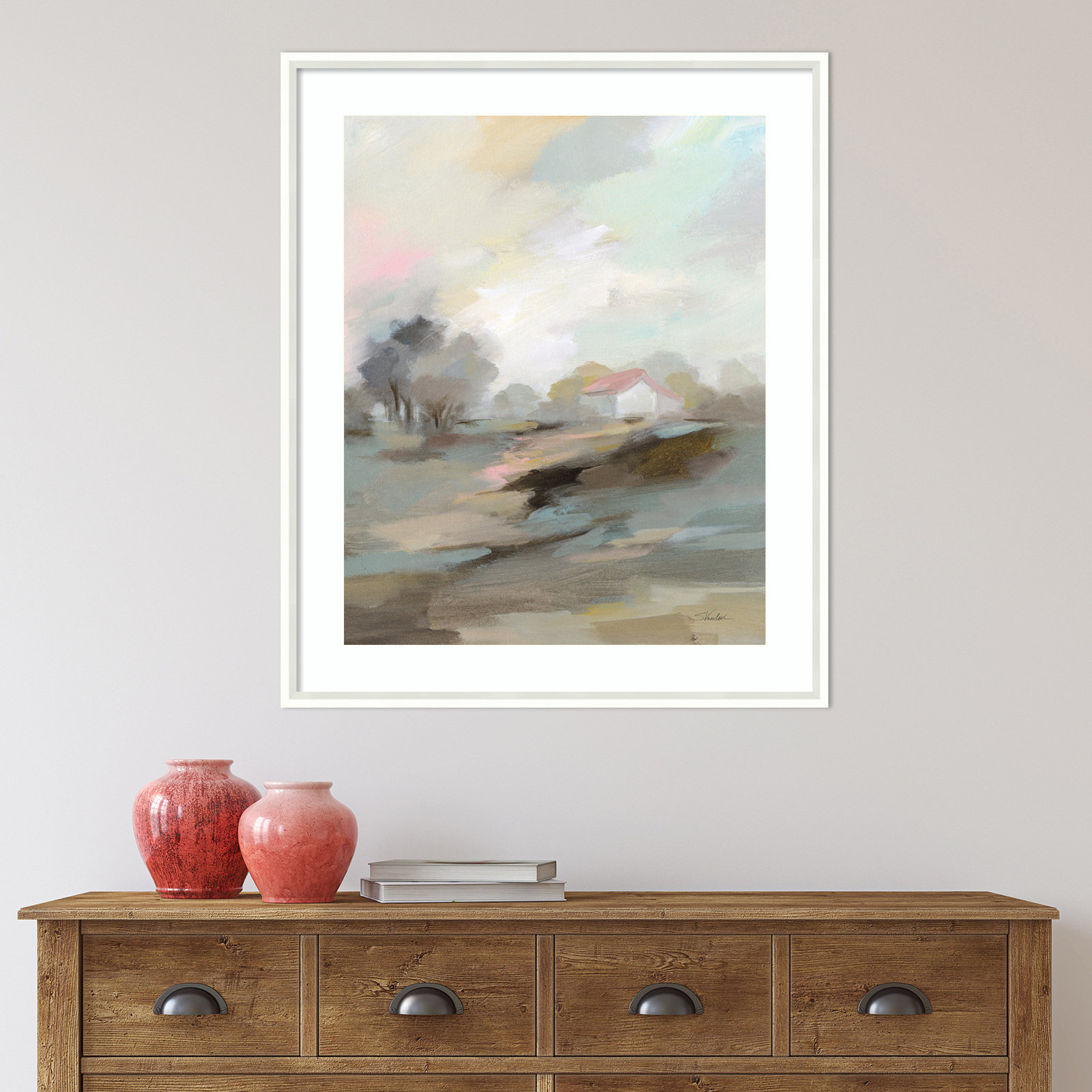Farm in April Print by Silvia Vassileva, White, 28" W x 33" H
