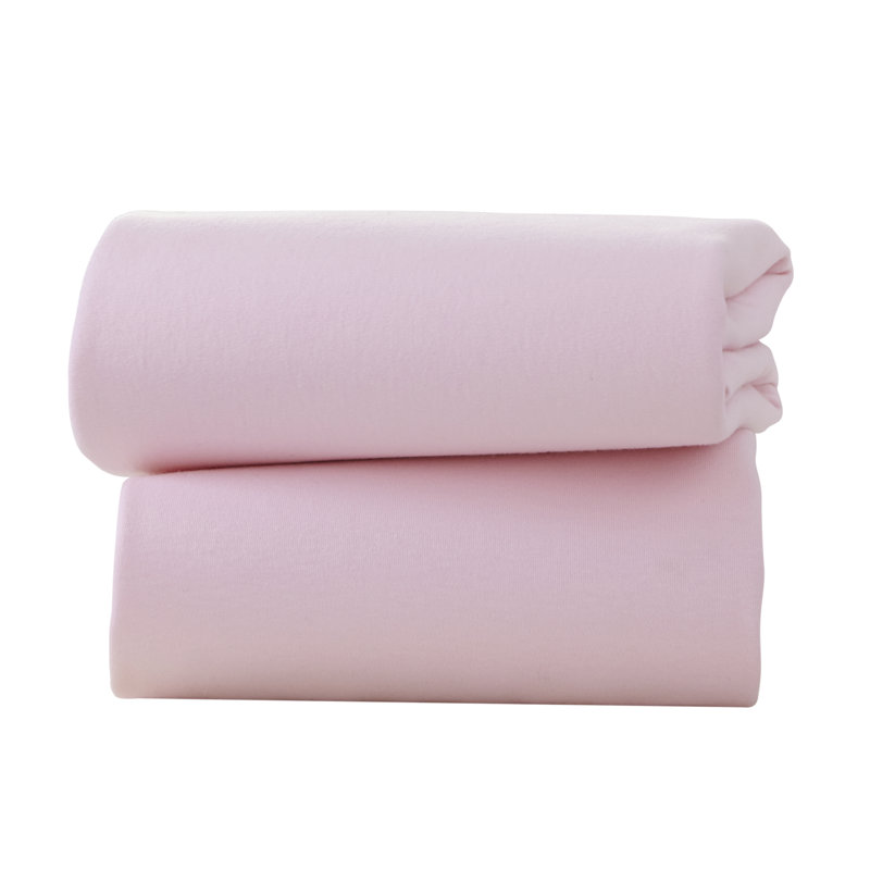Cotton 2 - Piece Moses Basket Sheet Set, Pink