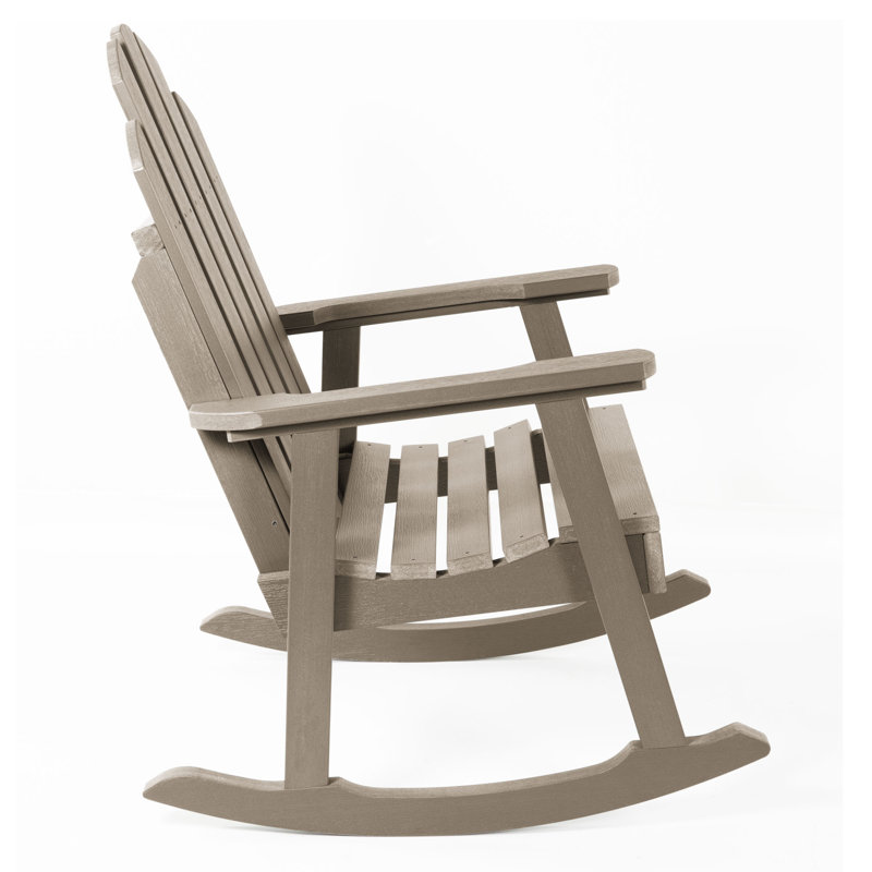Chaise berçante d'extérieur en plastique Rialto, Brun bois